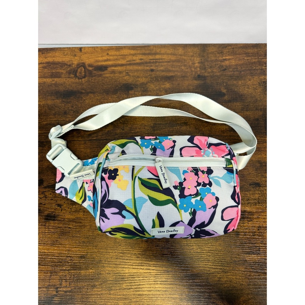 Vera Bradley Lighten Up Belt Bag Marian Floral Blue Pink Fanny Pack Small Medium - Picture 3 of 13